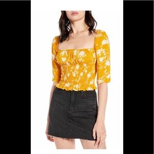 Bp yellow treasures 3/4 smocked top